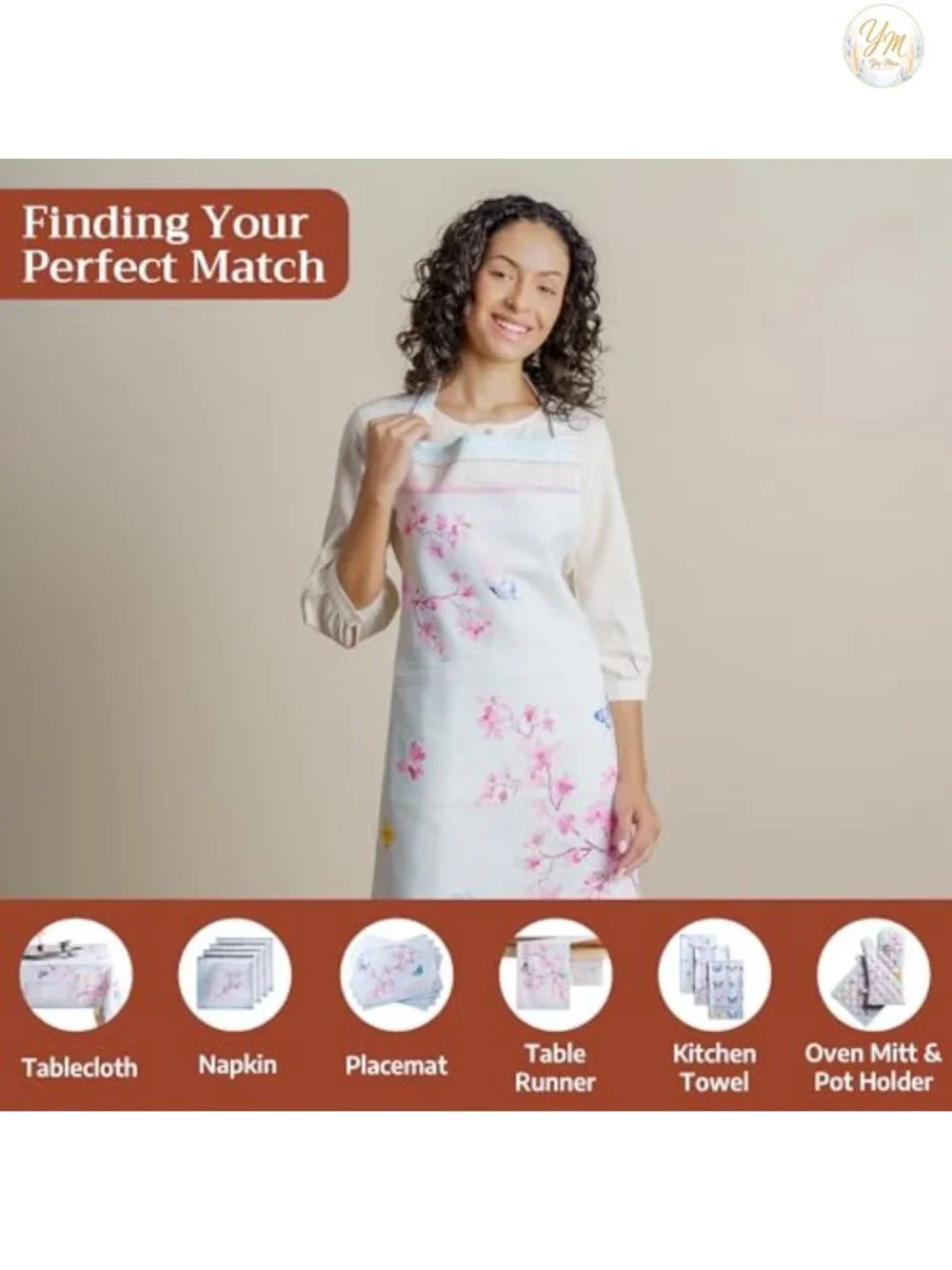 100% Cotton Adjustable Apron with Pocket for Cooking Gardening
